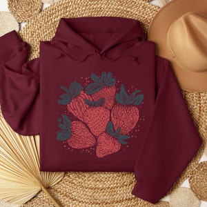 Strawberry Sweatshirt, Fruit Sweatshirt, Aesthetic Sweatshirt, Farmer Sweatshirt, Gift for Girlfriend, Gift for Daughter image 4