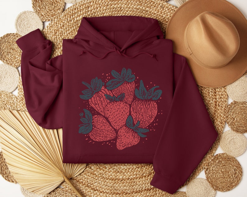 Strawberry Sweatshirt, Fruit Sweatshirt, Aesthetic Sweatshirt, Farmer Sweatshirt, Gift for Girlfriend, Gift for Daughter image 4