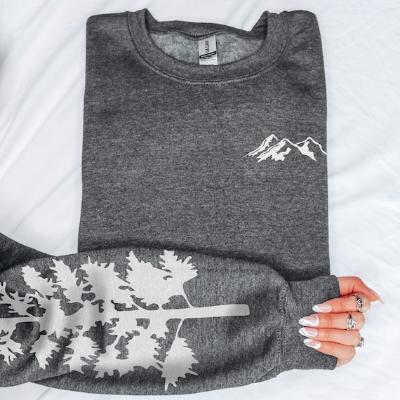 Pine Tree Sweatshirt, Forest Sweatshirt, Mountain Sweatshirt, Nature Lover Gift, Tree Hoodie, Hiking Gift, Nature Gift, Gift for Her