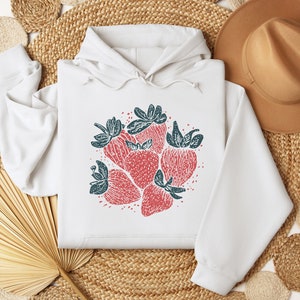 Strawberry Sweatshirt, Fruit Sweatshirt, Aesthetic Sweatshirt, Farmer Sweatshirt, Gift for Girlfriend, Gift for Daughter image 5