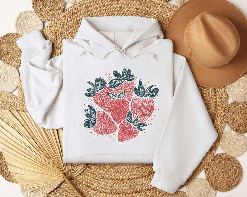 Strawberry Sweatshirt, Fruit Sweatshirt, Aesthetic Sweatshirt, Farmer Sweatshirt, Gift for Girlfriend, Gift for Daughter image 5
