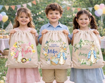 Personalized Easter Bunny Gift Bag: Christian Kids, Grandson, Granddaughter Backpack
