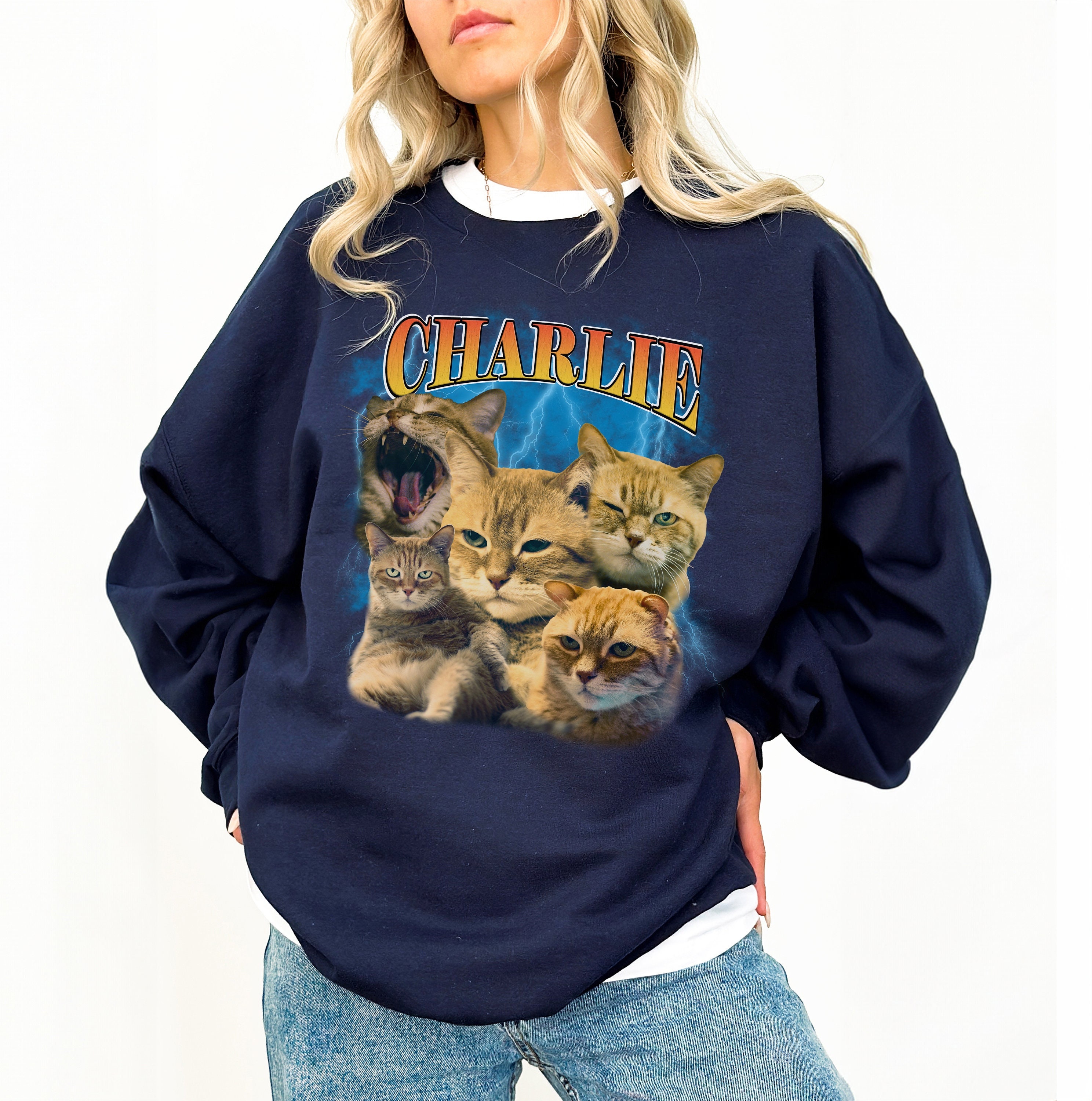 Mens Cat Sweatshirt Etsy