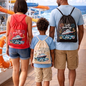 Sac de croisière personnalisé avec nom de famille : cadeau amusant pour les vacances d'été
