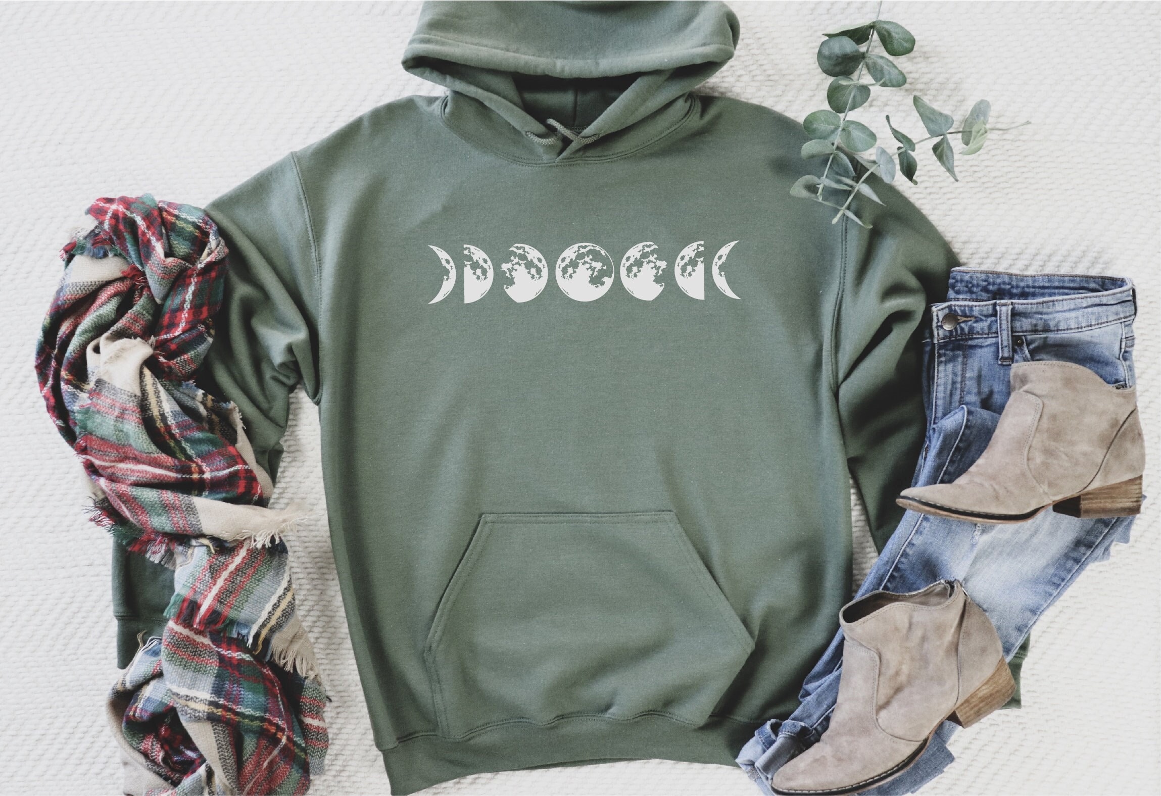 Moon Phase Sweatshirt, Moon Hoodie, Moon Gift Sweater, Christmas Gift, Plus Size Clothing