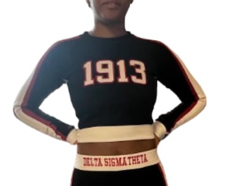 Delta Sigma Theta Fitted Cropped Tracksuit