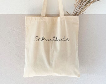 Jutebeutel bedruckt "Schultüte" - Baumwollbeutel, Stofftasche, Stoffbeutel, Einkaufstasche, Baumwolltasche