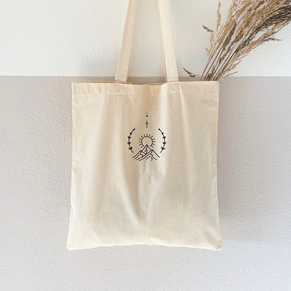 Jute bag printed "Nature" - cotton bag, fabric bag, fabric bag, shopping bag, cotton bag