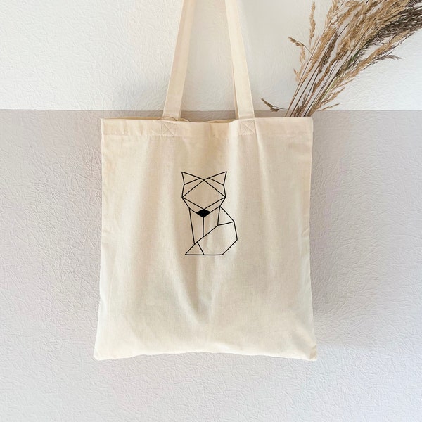 Jutebeutel bedruckt "Fuchs" - Jutetasche, Baumwollbeutel, Stofftasche, Stoffbeutel, Einkaufstasche, Baumwolltasche, Jutebag, Shoppingbag