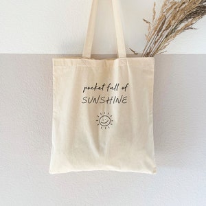 Jute bag printed "Sunshine" - cotton bag, fabric bag, fabric bag, shopping bag, cotton bag