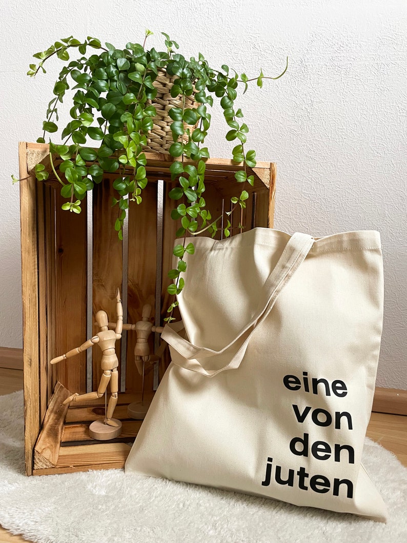 Jutebeutel bedruckt Eine/Einer von den Juten Baumwollbeutel, Stofftasche, Stoffbeutel, Einkaufstasche, Jutetasche, Shoppingbag, Shopper zdjęcie 4