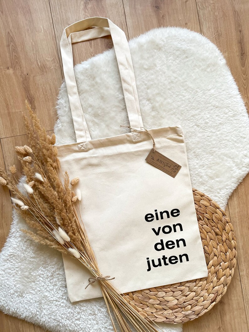 Jutebeutel bedruckt Eine/Einer von den Juten Baumwollbeutel, Stofftasche, Stoffbeutel, Einkaufstasche, Jutetasche, Shoppingbag, Shopper zdjęcie 3