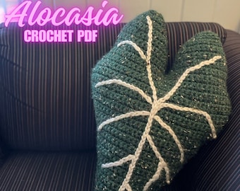 Alocasia Plant Crochet Pillow Pattern