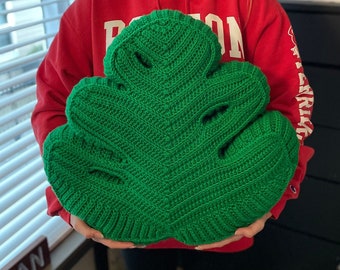 Monstera Leaf Crochet Pillow Pattern