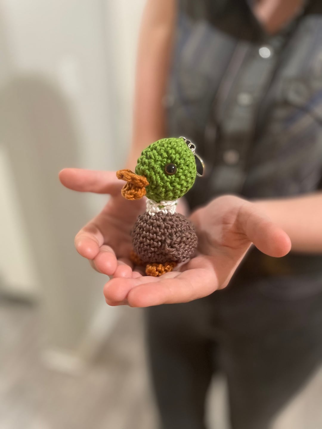 Crochet Mallard Duck Keychain Etsy