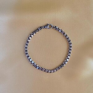 Silver Bracelet, Silver Box-Style Bracelet, Size 7.5 bracelet, Sterling Silver Box Style Bracelet, Vintage Bracelet