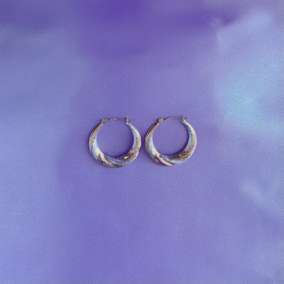 Gold Hoops Gold Hoop Earrings 14K Gold, 3 Color G… - image 2