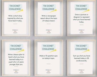 I’m Done! Extra Tasks 6 Poster Bundle for Classroom -Mental Health Teaching Resource - Printables - High School - Library - Bulletin Board.
