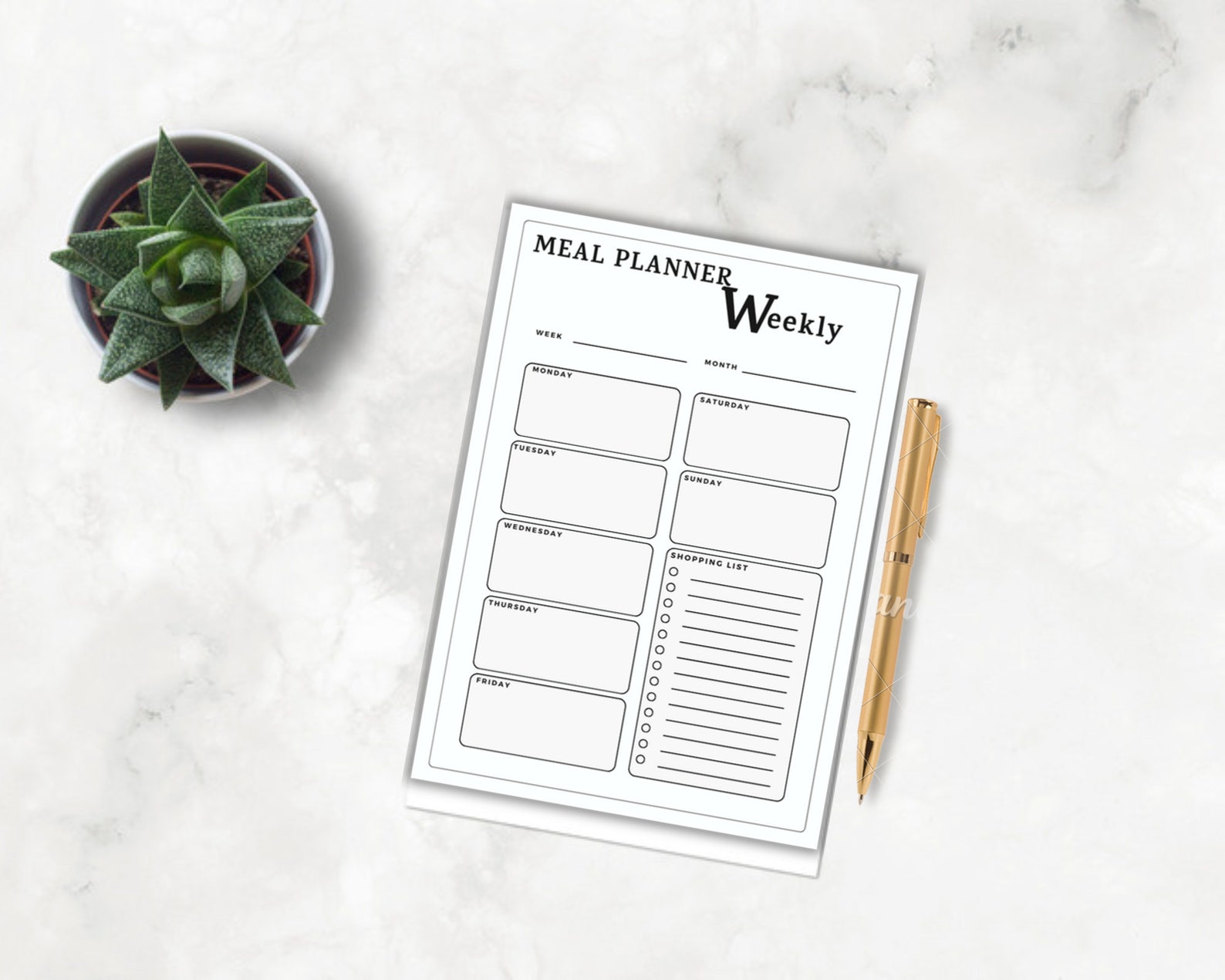 Meal Planner Printable Weekly Food Diary Digital Meal - Etsy