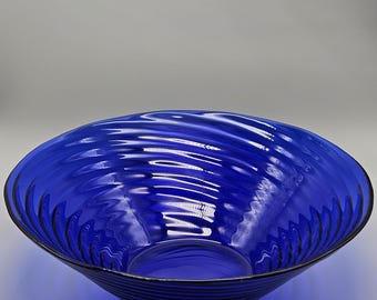 Ciotola da portata in vetro blu cobalto