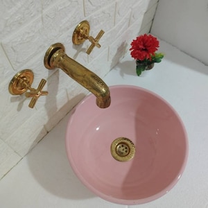Moroccan ceramic sinks 100% handmade / Ceramic sink, bathroom washbasin, pottery sink, pink sink