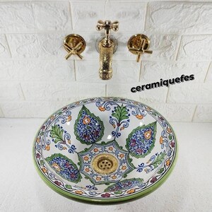 Moroccan ceramic sinks 100% handmade / Ceramic sink, bathroom washbasin, pottery sink