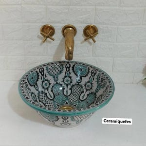 Moroccan ceramic sinks 100% handmade / Ceramic sink, bathroom washbasin, pottery sink