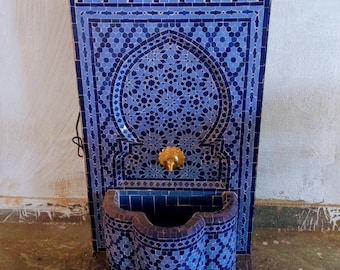 Mosaic fountain, water fountain, garden fountain, outdoor fountain, wall fountain, ceramic fountain