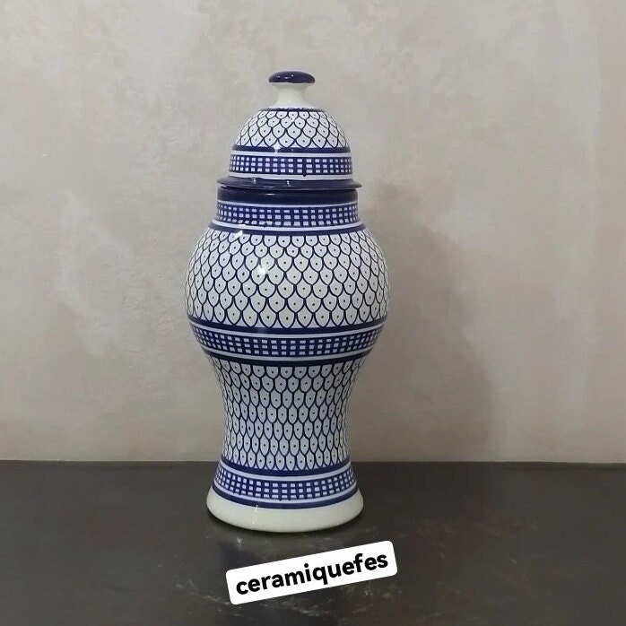Vaso decorativo / Vaso con coperchio / Vaso Art Déco / Vaso d'arte marocchina / Grande vaso in ceramica / Set di vasi /