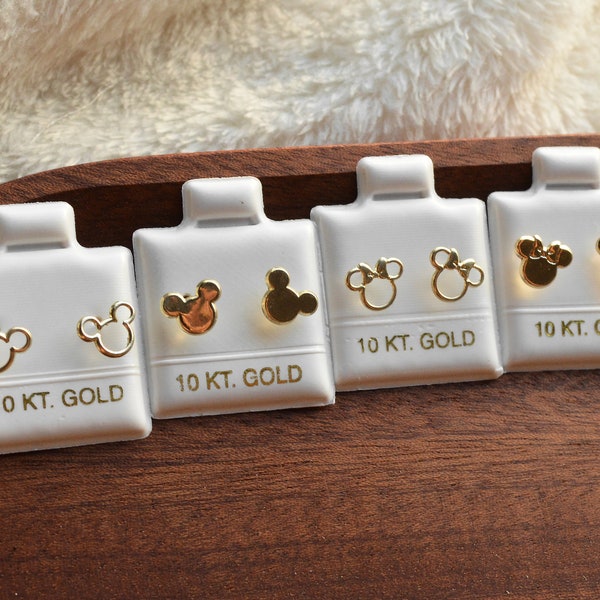 10k solid gold kleine zierliche Disney Ohrringe Mickey Mouse / Minnie Maus / kleine Minimalist Schmuck Piercing. süßes Geschenk