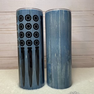 Bullet Flag Tumbler, 20oz, 30oz, Bullet Flag Cup, With Straw, Insulated Hot or Cold, Father&#39;s Day Gift