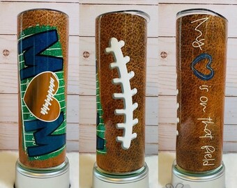 Football Mom Tumbler, 20oz, 30oz, Mom Cup, With Straw, Insulated Hot or Cold