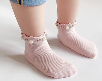 Princess pearl socks, Baby Girl Socks, Party Socks, Christmas Gift, Birthday Gift, Party Wear