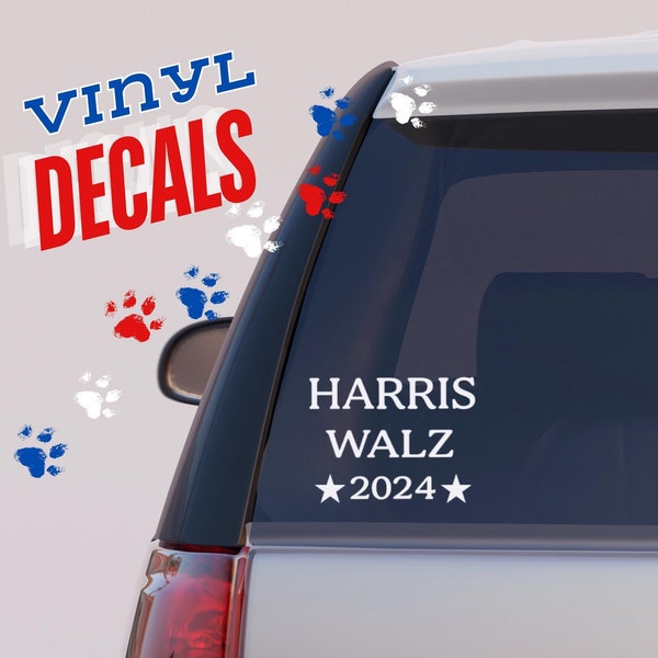 Harris Walz Cat Car Decal Etsy