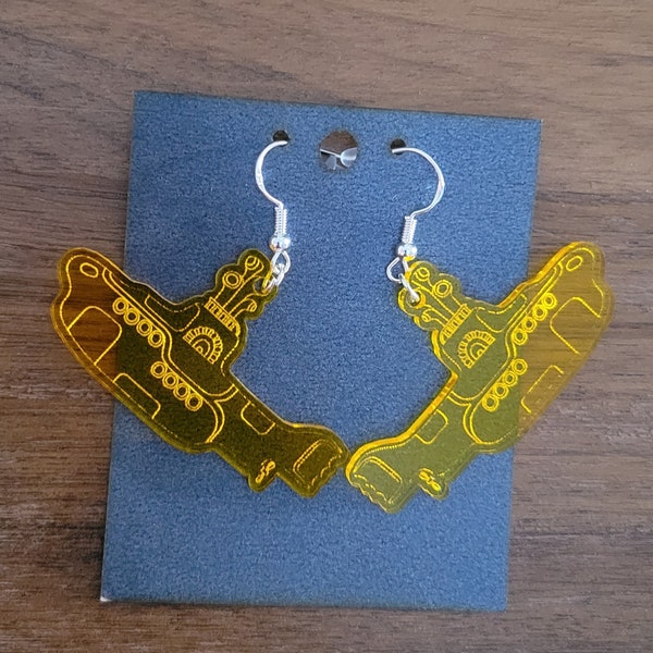 Yellow Submarine Acrylic Earrings