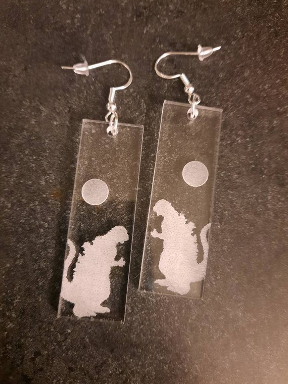 Classy Godzilla Earrings Etsy