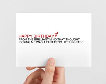 Funny Birthday Greeting Card for a Boyfriend, Birthday Gift for Him, Card for Husband, Birthday Card for Him, Bday Card for Boyfriend