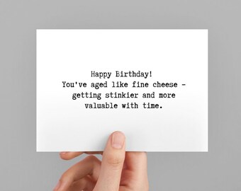 Funny Birthday Greeting Card, Birthday Gift for Him, 50th Birthday Card, Funny Coworker Birthday Card, Rude Birthday Card, Funny Card