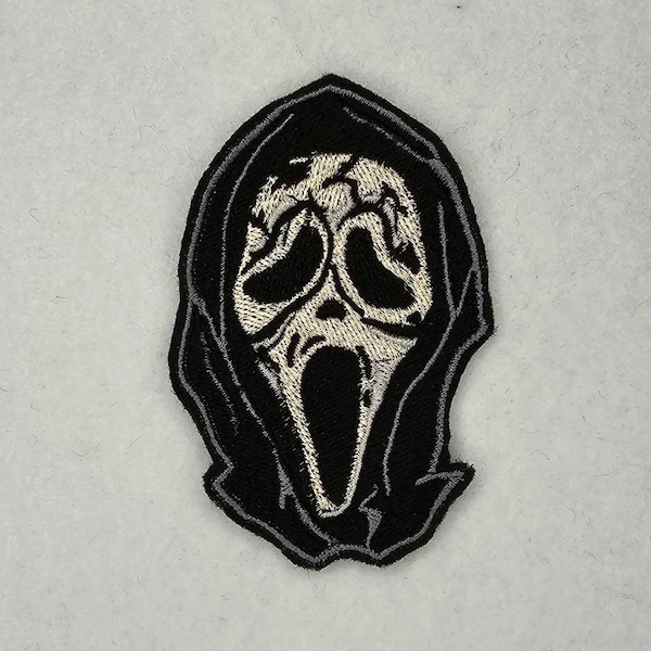 Ghostface Decayed Mask - Scream 6 Inspired - Embroidered Sew-On / DIY Patch