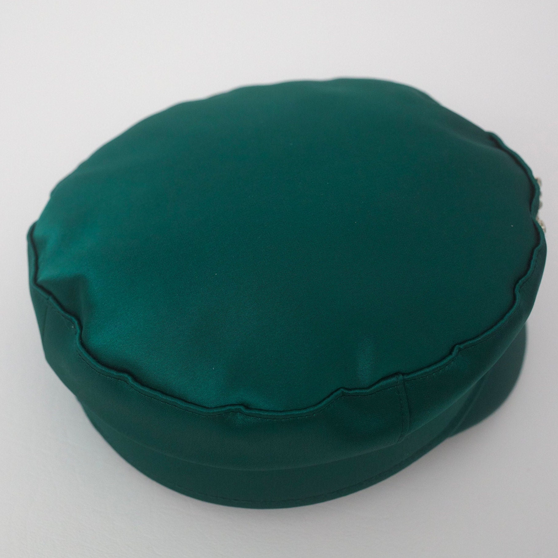 Emerald Green Satin RB Baker Boy Hat 