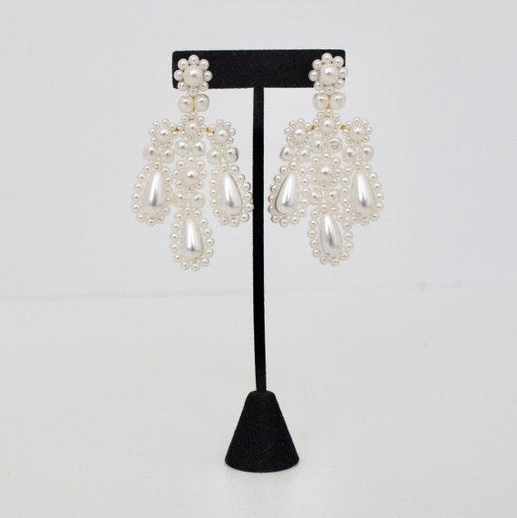 Simone Rocha flower pearls drop earrings; Wedding… - image 5