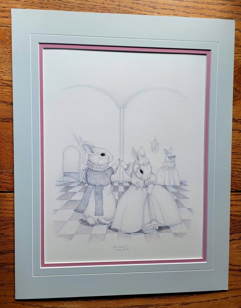 Vintage Sue Rupp Limited Edition Bunny Print 