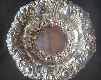 Vintage Gorham Repousse Silverplate Bowl, Signed, E.P.  YC1752, Hollowware, Large, round, Versailles pattern