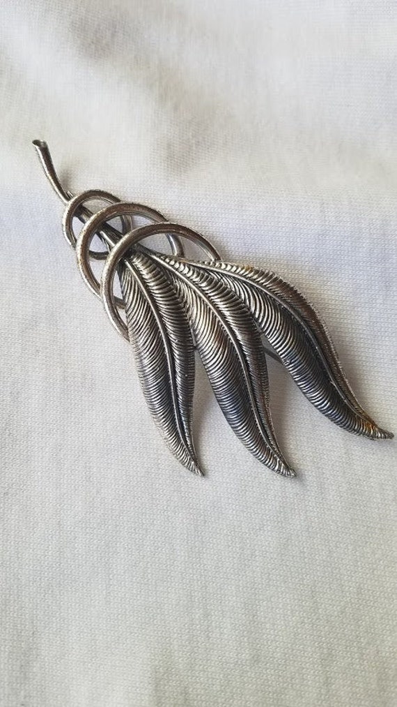 Vintage Danecraft Sterling Silver Large Leaf  Broo