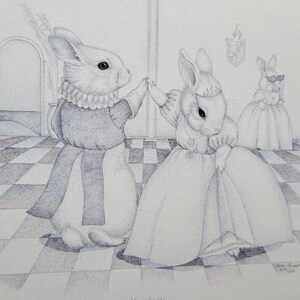 Vintage Sue Rupp Limited Edition Bunny Print 