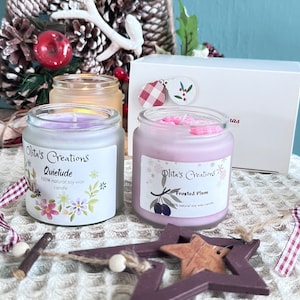 Handmade Soy Wax Candle Gift Set: Christmas Scents, Vegan Friendly