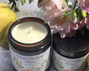 Scented natural handmade soy wax candles in the amber jars, aromatherapy candles, self love candles, Mother's Day gift candles,  SPA candles