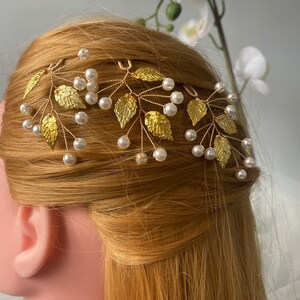 Golden hair pins Set of 3 pcs wedding, bridal image 9