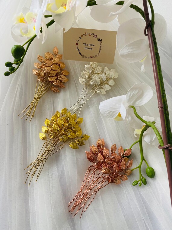 Wedding Kg Gold Hair Pins Set of 3 Pcs - Etsy display picture 1