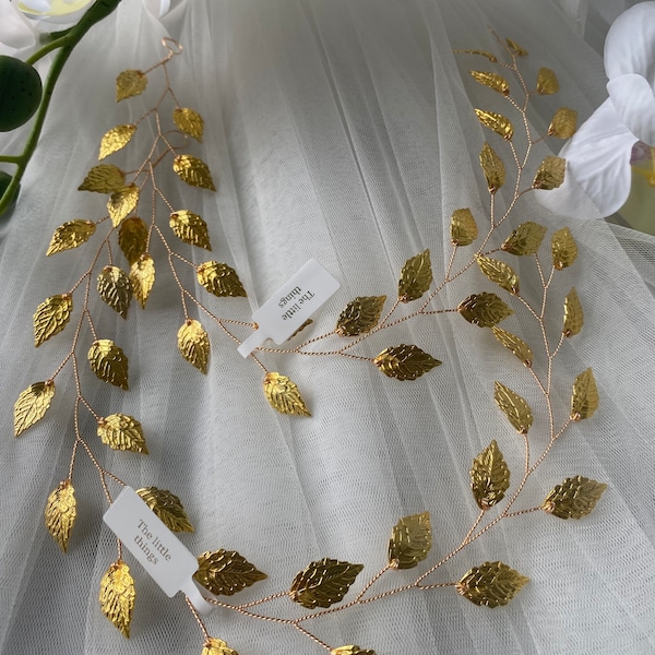 1pc Gold Leaf Shaped Simple Headband For Women's Wedding Party